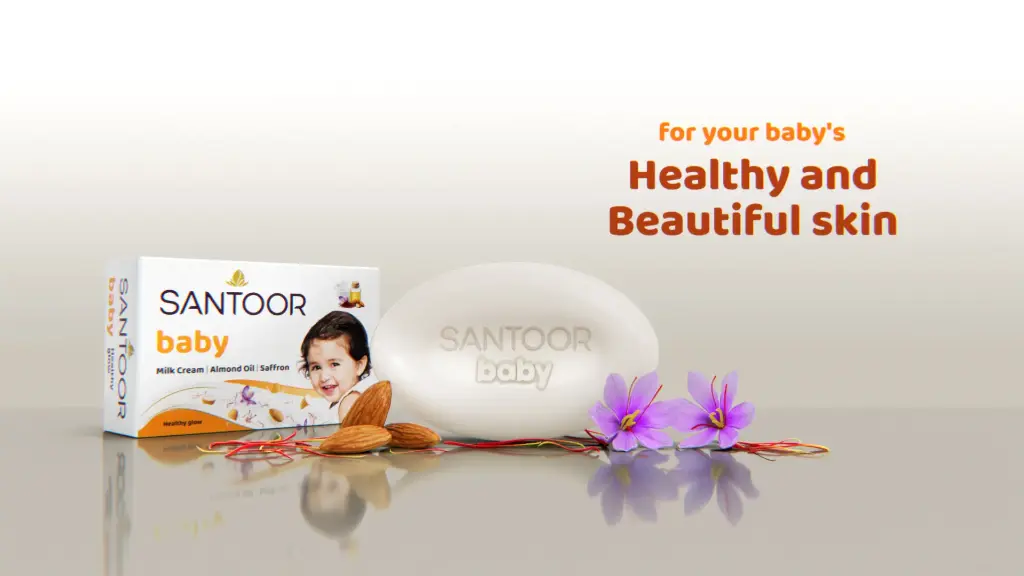 Santoor Baby Soap | Milk Cream, Almond Oil & Saffron