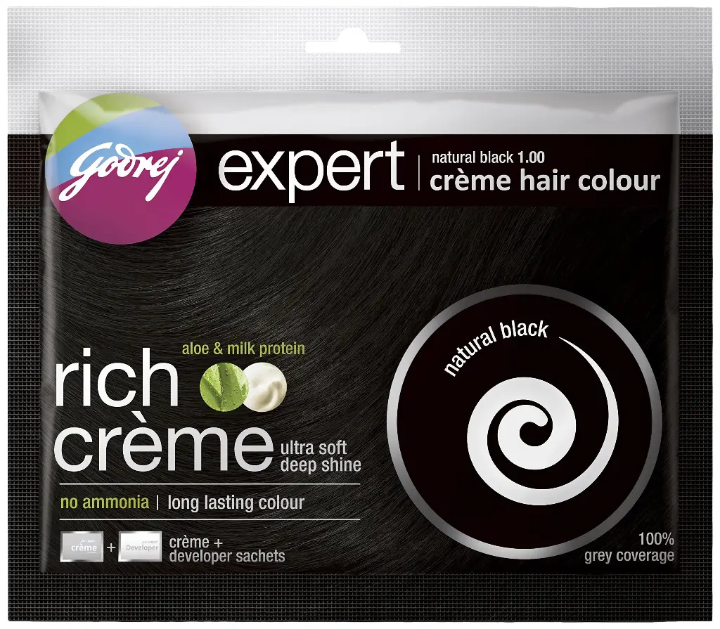 Godrej Rich Cream Hair Color | Natural Black