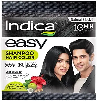Indica Easy Shampoo Hair Color | Natural Black