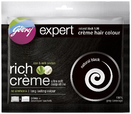 Godrej Rich Cream Hair Color | Natural Black