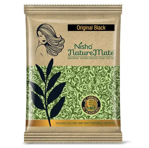 Nisha Natural Mate Henna based Hair Color Powder | Black