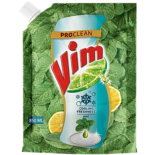 Vim Dish Washing Liquid| Cooling Freshness Mint Pouch